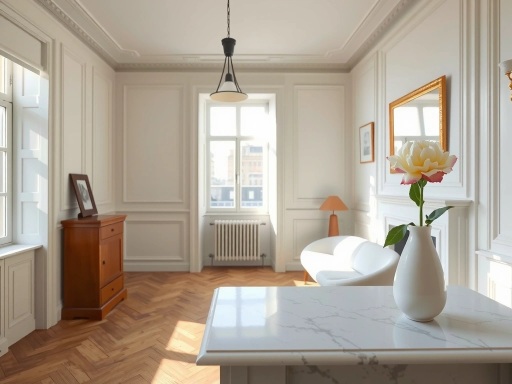 Serene Parisian salon interior