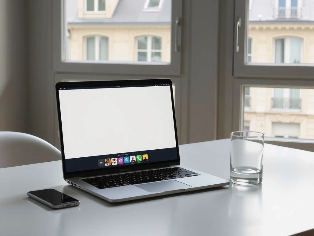 A minimalist Parisian desk setup representing digital clarity